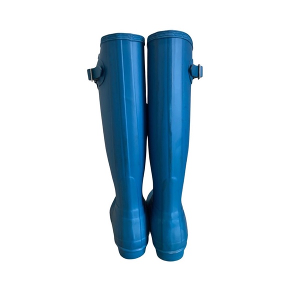 Hunter Original Tall Matte Rain Boots Ocean Blue Size 7 - Picture 4 of 5